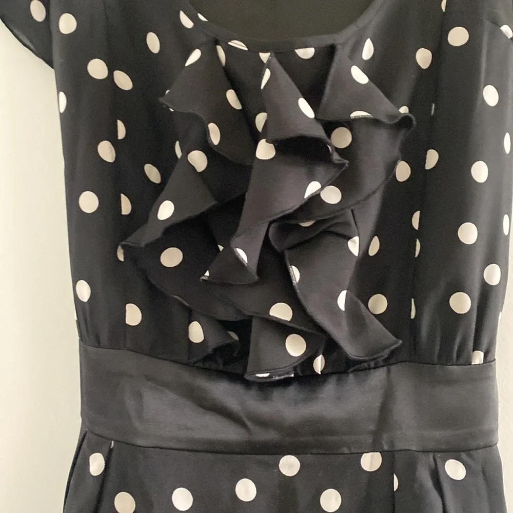 Express Black and White Polka Dot Dress size 6 - Picture 2 of 7
